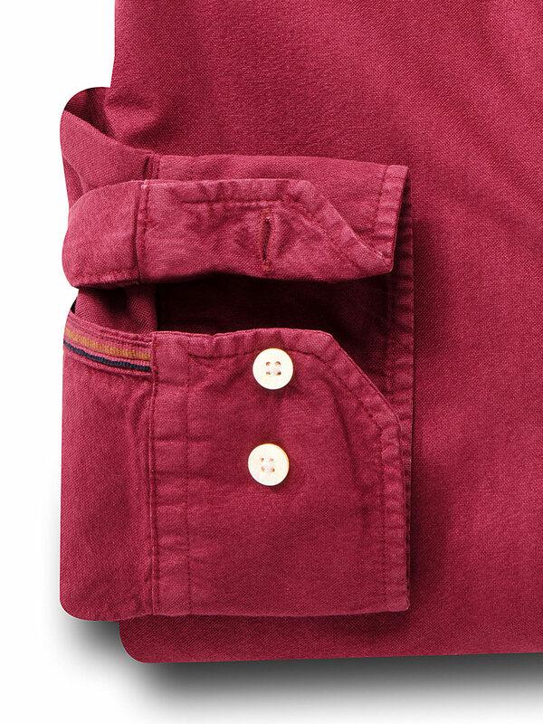 Ramos Maroon Solid Full sleeve single cuff Cotton Shirt