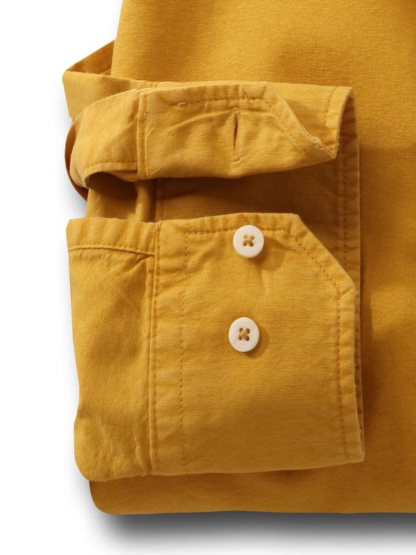Marbella Mustard Solid Full sleeve single cuff Cotton Shirt
