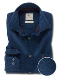 Robert True Indigo Navy Solid Full Sleeve Tailored Fit Casual Cotton Shirt