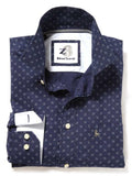 Cook Navy Printed Cotton Shirt