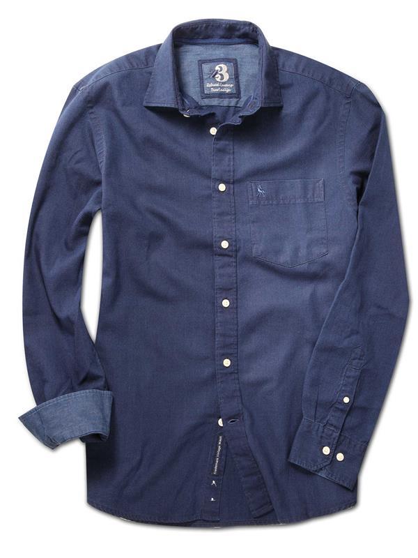 Wyatt Indigo Navy Solid Full sleeve single cuff Cotton Shirt