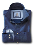 Sanchez Navy Printed Full sleeve single cuff Cotton Shirt