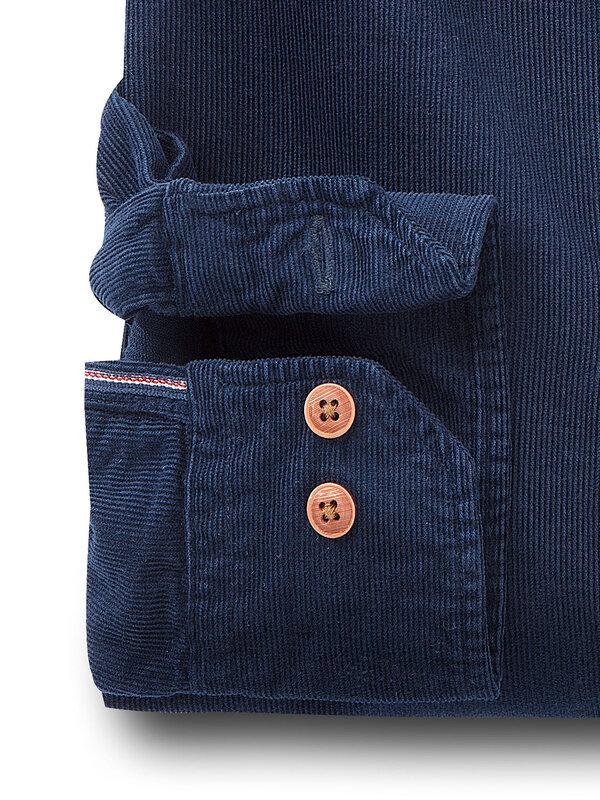 Rodeo Navy Corduroy Full sleeve single cuff Cotton Shirt