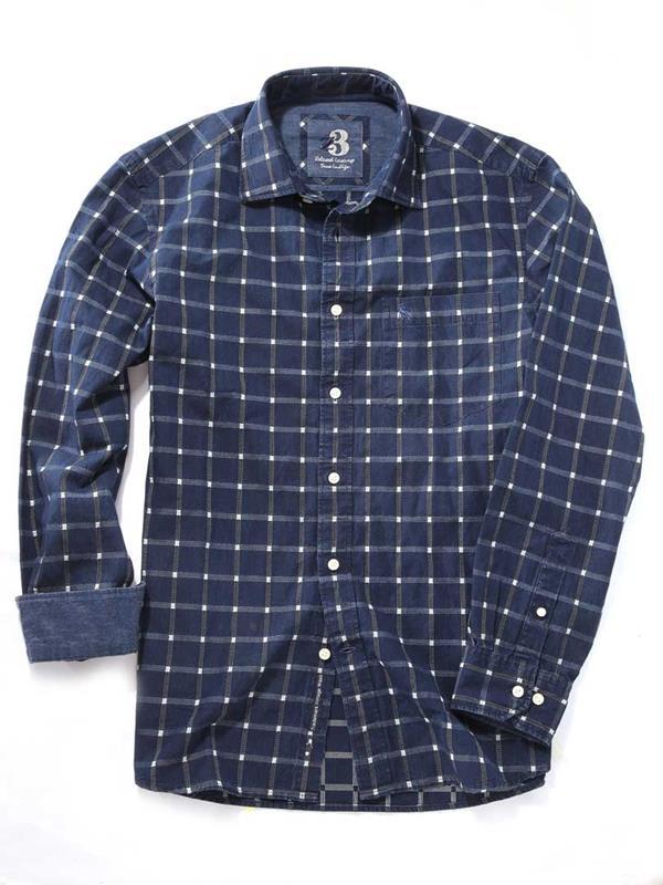 Gunhill Indigo Navy Check Cotton Shirt