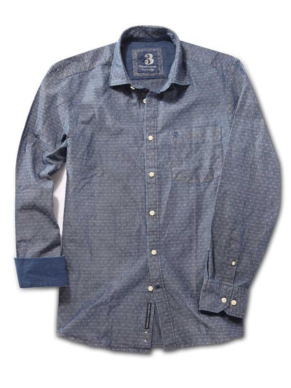 Django Indigo Navy Solid Cotton Shirt