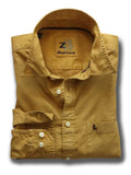 Bale Ochre Solid Full sleeve single cuff Cotton Shirt