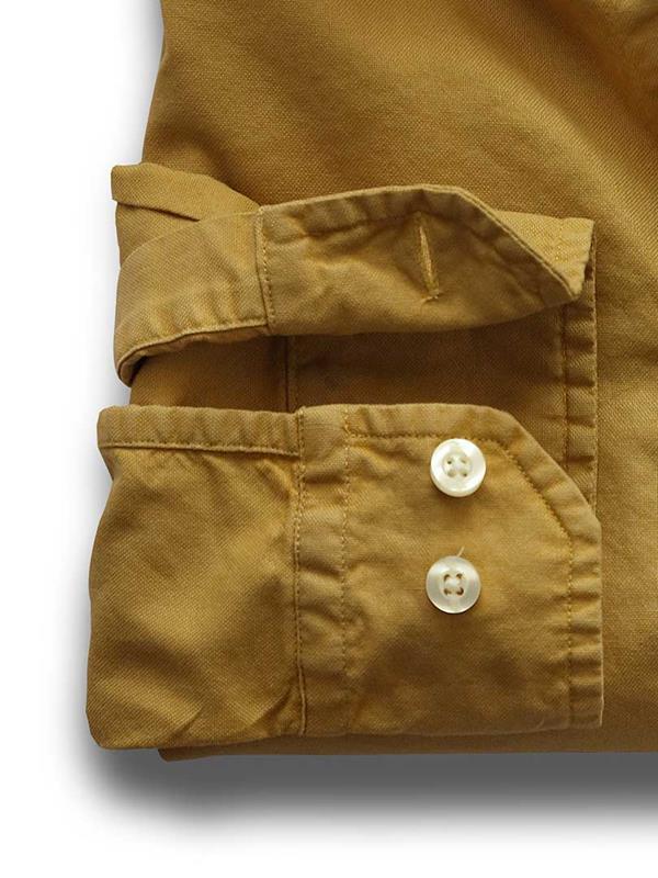 Bale Ochre Solid Full sleeve single cuff Cotton Shirt
