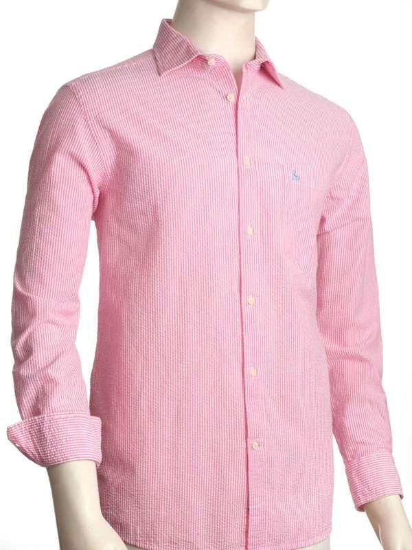 Tottenham Pink Solid Full sleeve single cuff Cotton Shirt