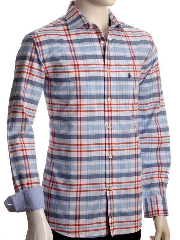 Lanikai Red Check Full sleeve single cuff Cotton Shirt