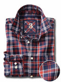 Jack Indigo Red Check Full sleeve single cuff Cotton Shirt