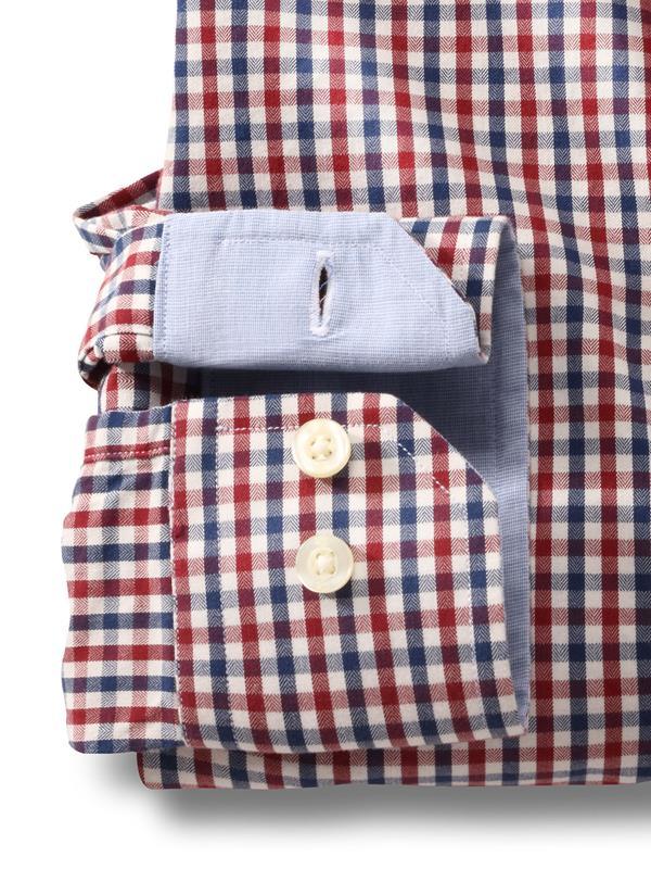 Peters Red Check Full sleeve single cuff Cotton Shirt