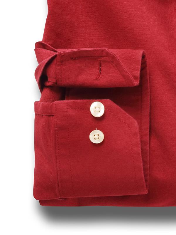 Eddie Red Solid Full sleeve single cuff Cotton Shirt