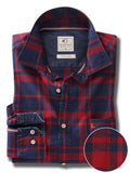 Garner Indigo Red Check Full sleeve single cuff Cotton Shirt