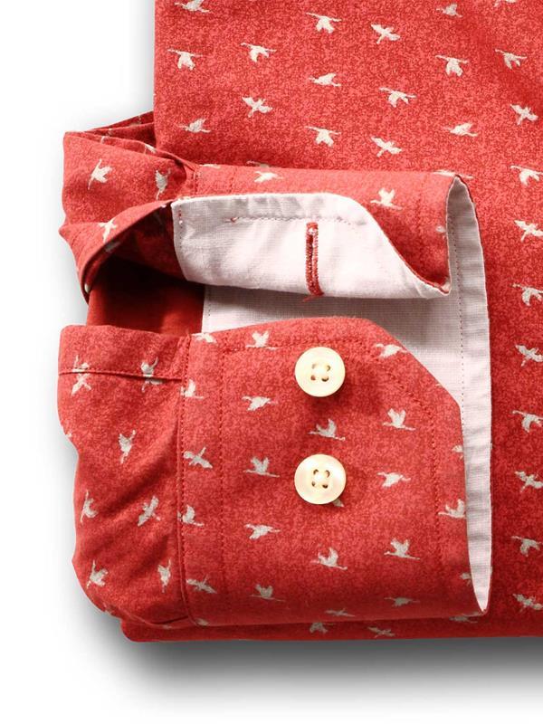 Swan Rust Printed Full sleeve single cuff Cotton Shirt