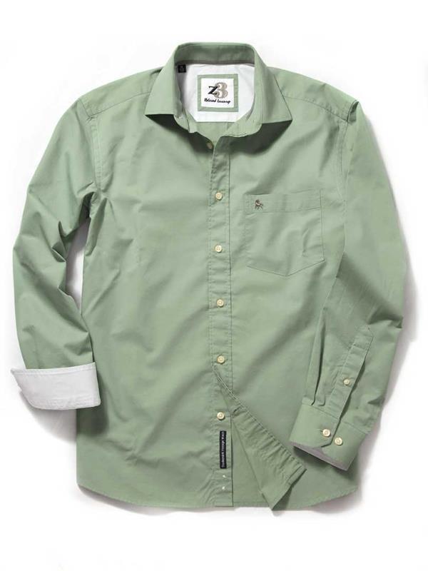 Bloom Sea Green Solid Cotton Shirt