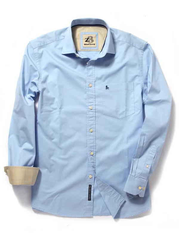 Bloom Sky Solid Cotton Shirt
