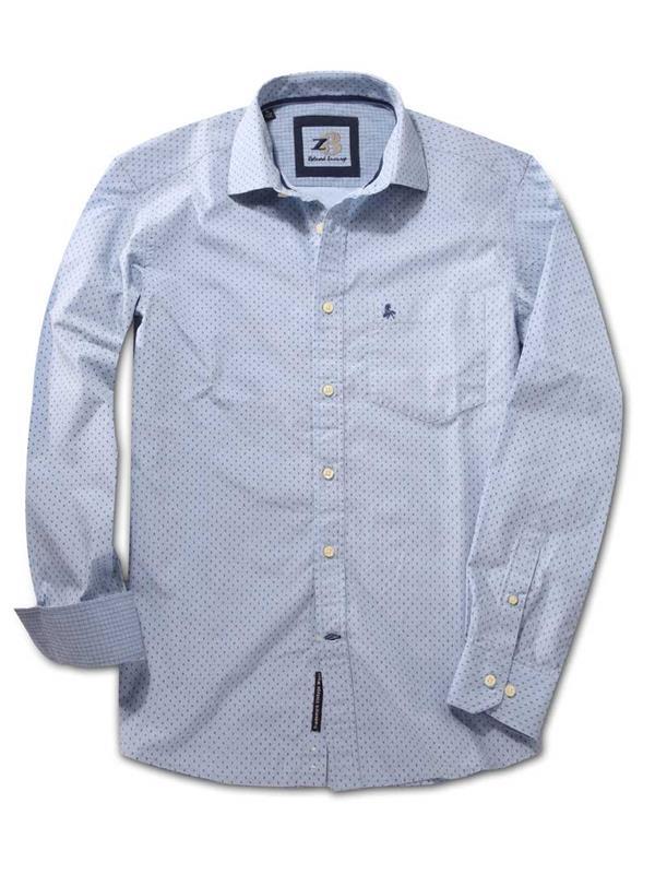 Bocks Sky Printed Full sleeve single cuff Cotton Shirt