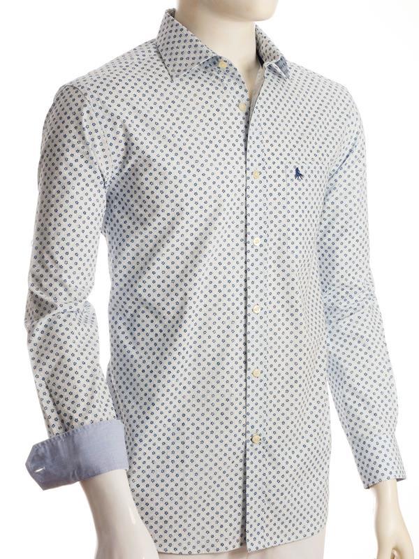 Seinfeld Sky Printed Full sleeve single cuff Cotton Shirt