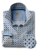 Caprice Sky Printed Full sleeve single cuff Cotton Shirt