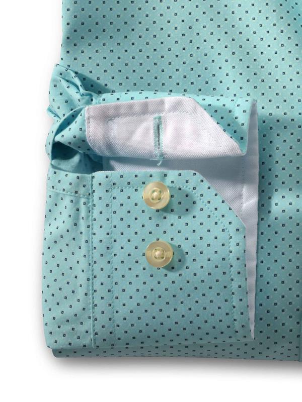 Murray Turquoise Printed Full sleeve single cuff Cotton Shirt