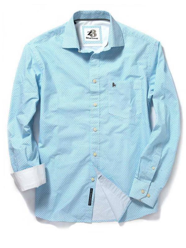 Bahamas Turquoise Printed Cotton Shirt