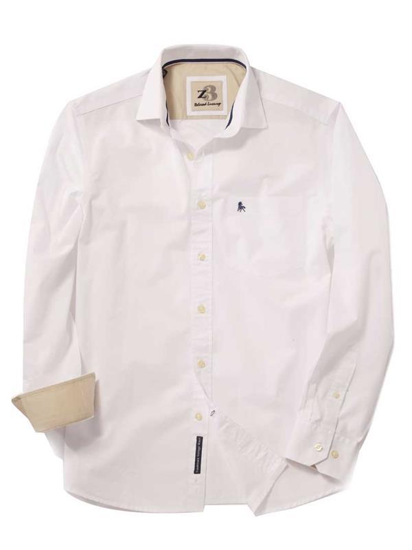 Bloom White Solid Cotton Shirt