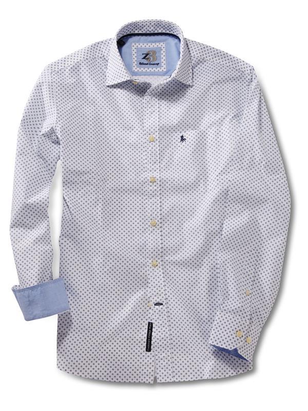 Cider White Printed Cotton Shirt