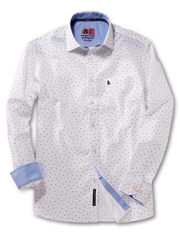 Purl White Printed Cotton Shirt