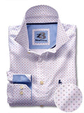 Sampras White Printed Full sleeve single cuff Cotton Shirt