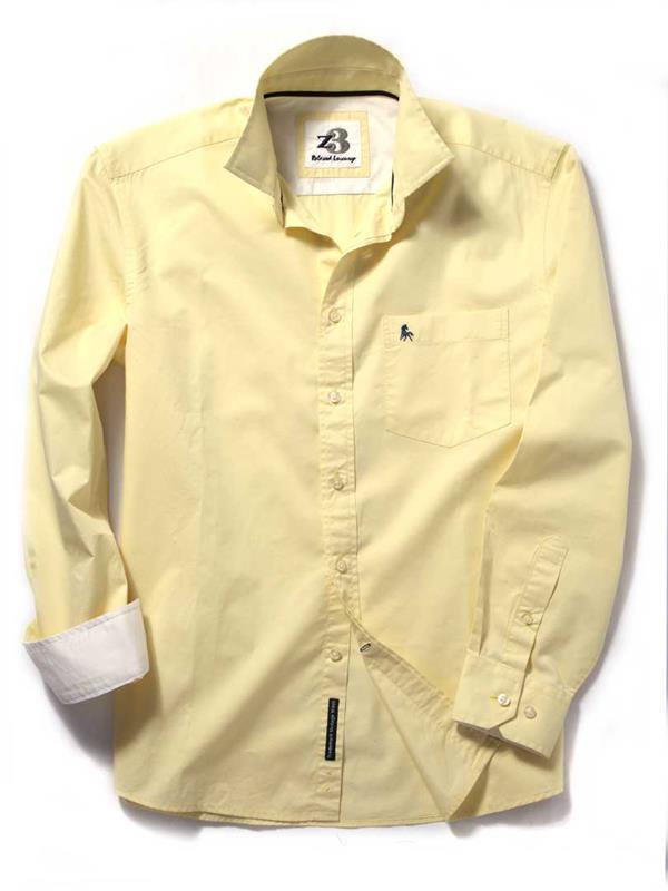 Bloom Yellow Solid Cotton Shirt
