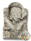 Manila Yellow Print Full Sleeve Tailored Fit Casual Cotton Shirt