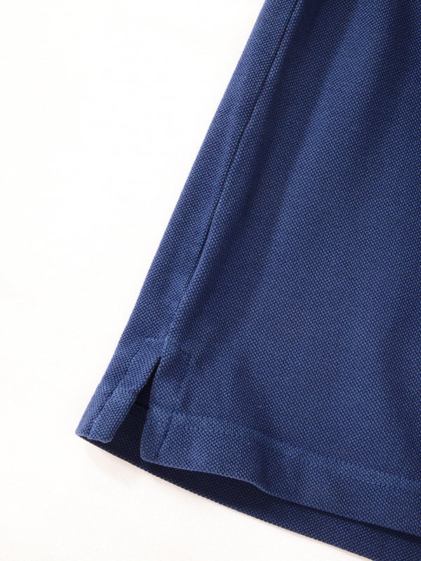 z3 Polo Garment Dyed Navy Solid Tailored Fit Casual Cotton T-Shirt