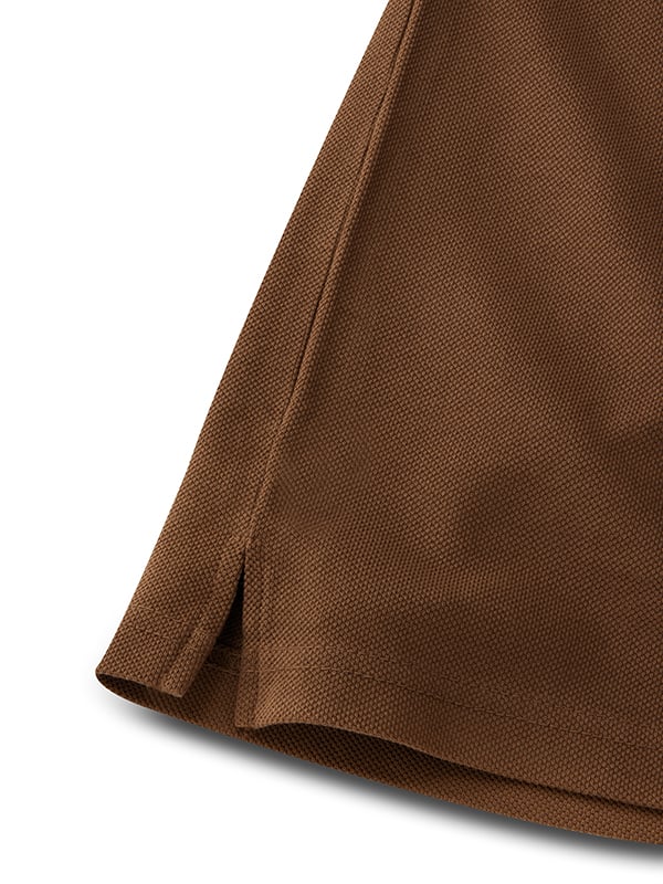 z3 Polo Garment Dyed Brown Solid Tailored Fit Casual Cotton T-Shirt