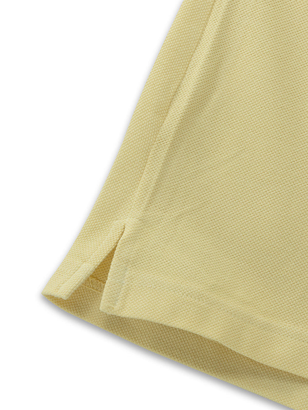 z3 Polo Garment Dyed Yellow Solid Tailored Fit Casual Cotton T-Shirt