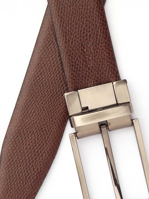 Solid Black/ Brown Reversible Leather Belt