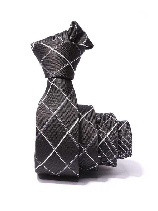 ZOD! Check Black Microfibre Tie