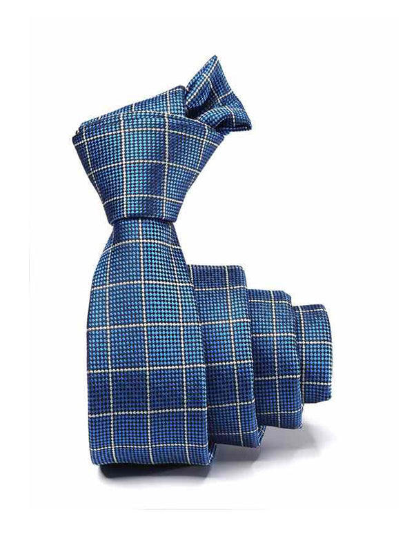 ZOD! Check Blue Microfibre Tie