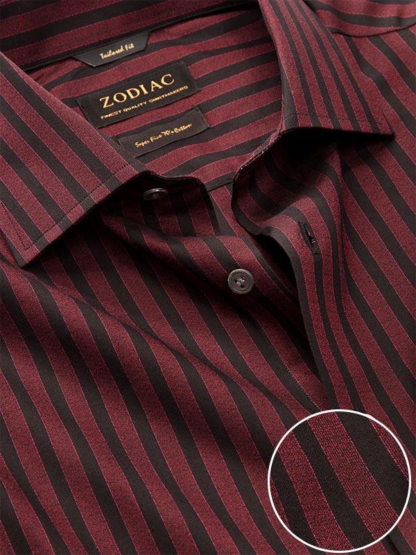 Buy Chianti Red Cotton Tailored Fit Evening Striped Shirt