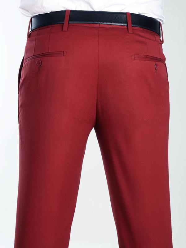 Mantova Red Tailored Fit Cotton Trousers