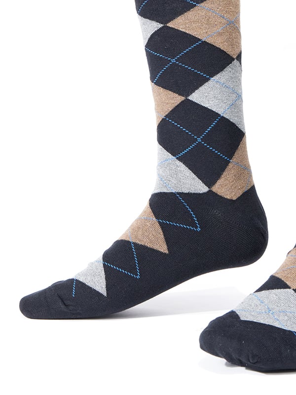 ZODIAC Black Argyle Socks