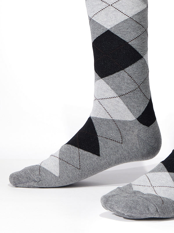 ZODIAC Grey Argyle Socks