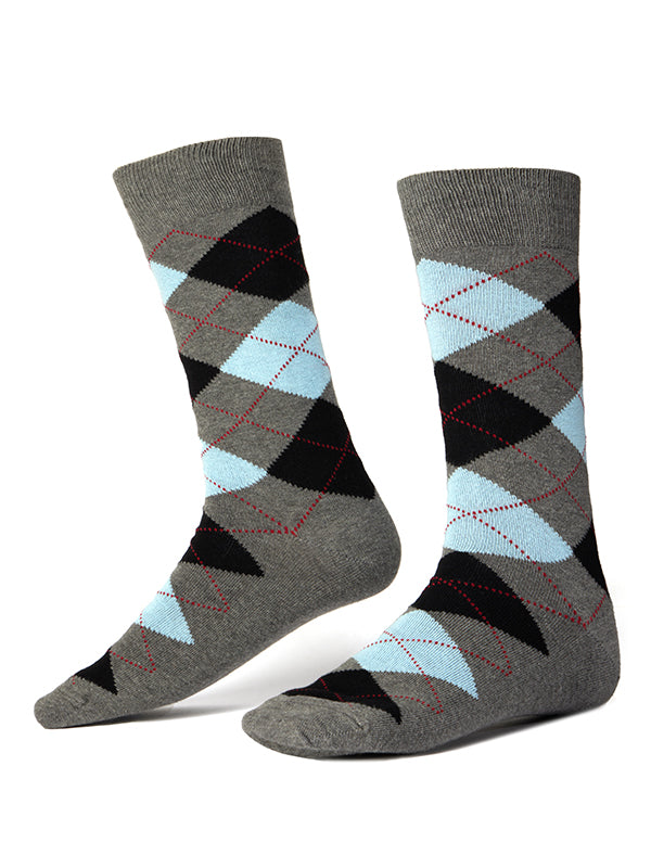 ZODIAC Argyle St. Grey Argyle Socks