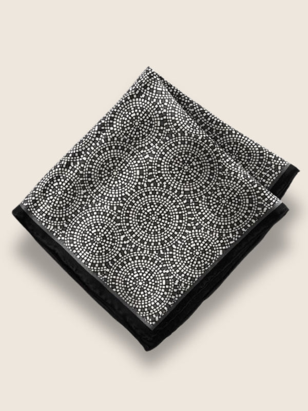 Medium Grey All Over Silk Pocket Square