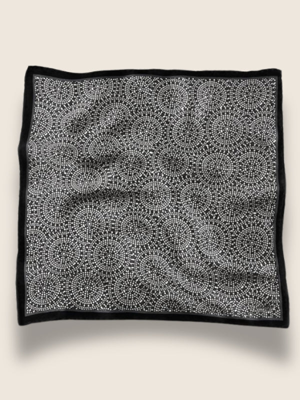 Medium Grey All Over Silk Pocket Square