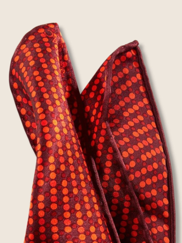Dark Maroon Polka Silk Pocket Square