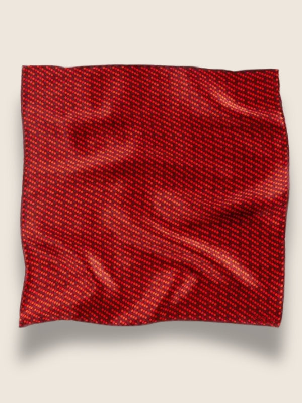 Dark Maroon Polka Silk Pocket Square