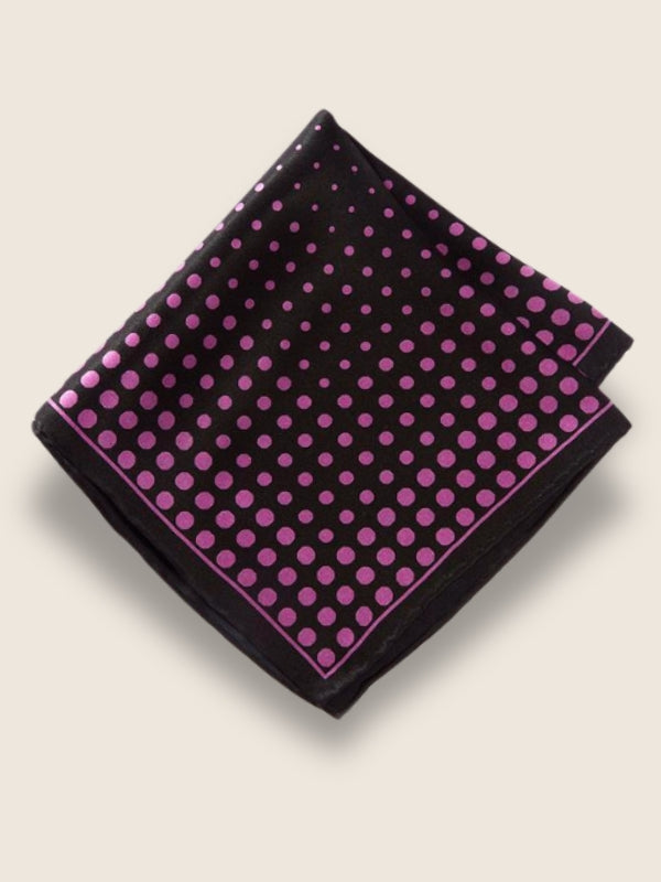 Purple Polka Silk Pocket Square