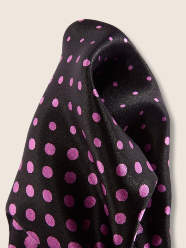 Purple Polka Silk Pocket Square