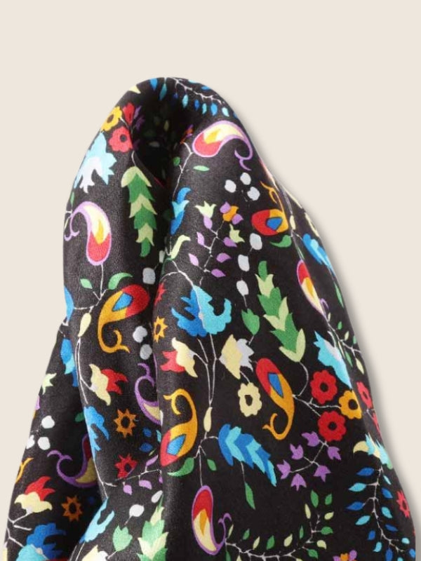 Black Paisley Silk Pocket Square