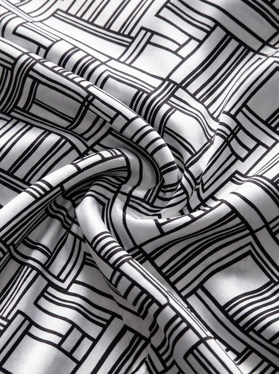 Diablo White Printed Full Sleeve Single Cuff Slim Fit Party Wear Viscose Shirt